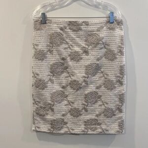 Ann Taylor Tweed Tonal Textured Floral Print Pencil Skirt‎ Womens Size 10 (837)